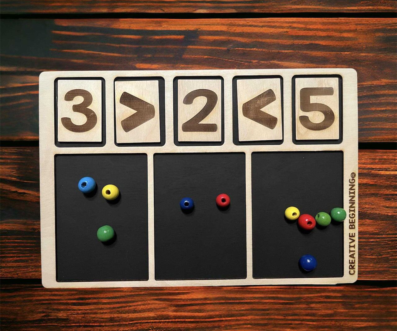 Addition - Subtraction - Greater - Addition - Subtraction - Greater or Less Than Wooden Tray - Chalkboard