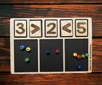 Thumbnail for Addition - Subtraction - Greater - Addition - Subtraction - Greater or Less Than Wooden Tray - Chalkboard