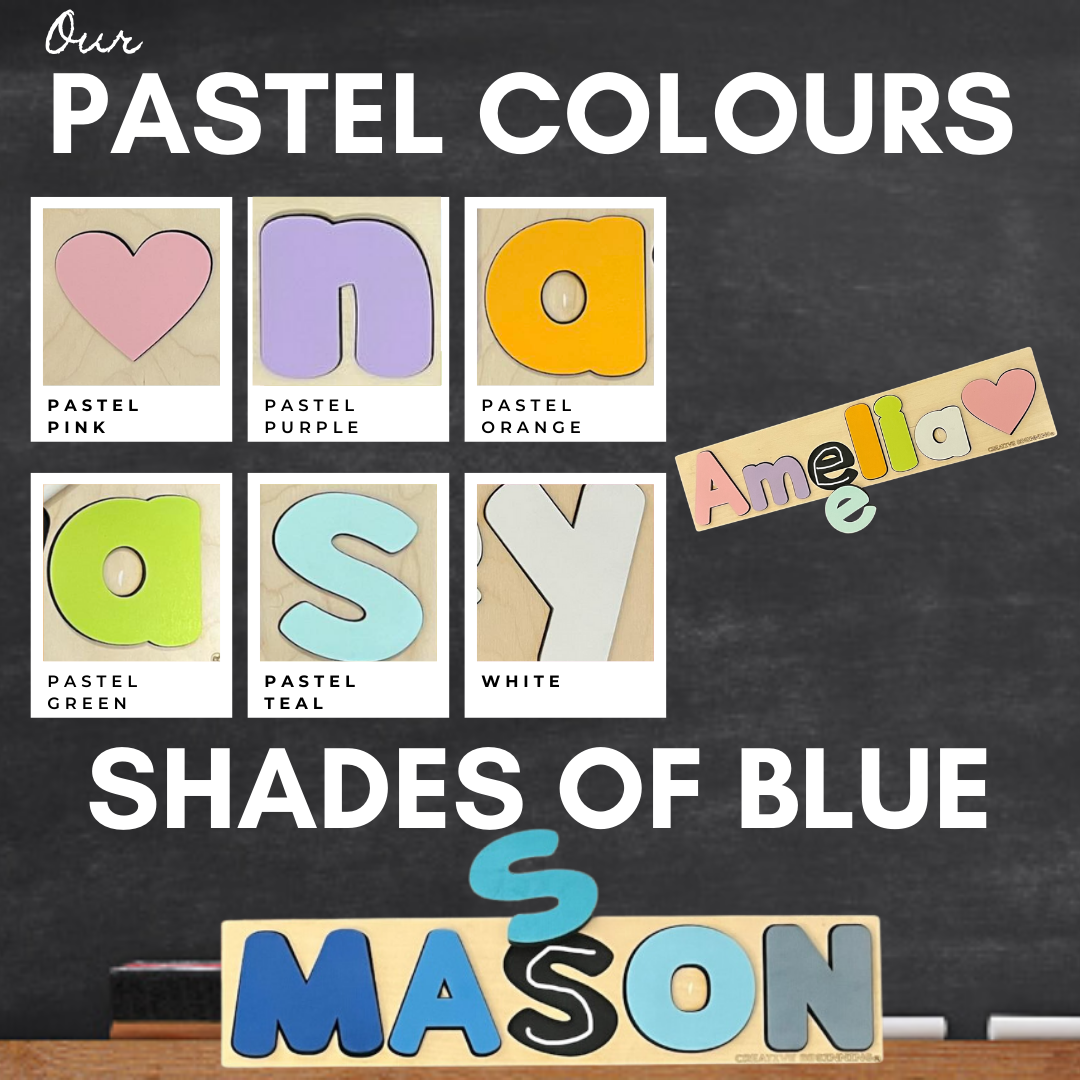CUSTOMIZED CHALKBOARD NAME PUZZLE- SEPARATE PIECES- SOUND IMAGES