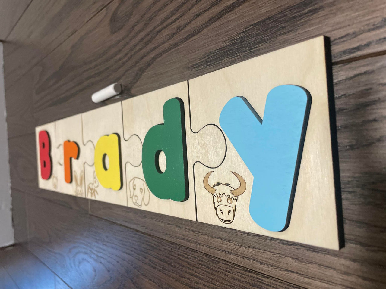 PUZZLE- SEPARATE PIECES- SOUND IMAGES - CUSTOMIZED CHALKBOARD NAME PUZZLE- SEPARATE PIECES- SOUND IMAGES