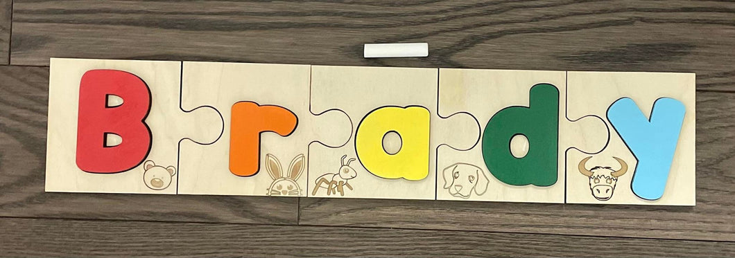 CUSTOMIZED CHALKBOARD NAME PUZZLE- SEPARATE PIECES- SOUND IMAGES