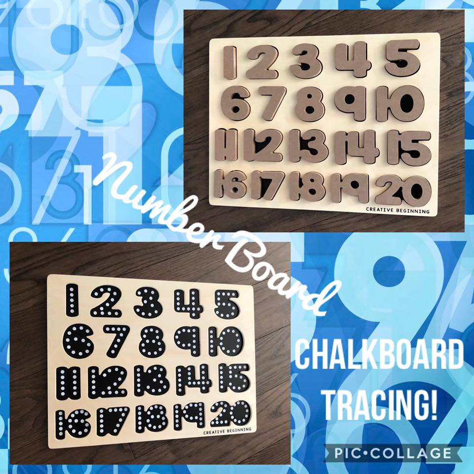 NUMBER PUZZLE - CHALKBOARD BASE - NUMBER PUZZLE - CHALKBOARD BASE WITH TRACERS